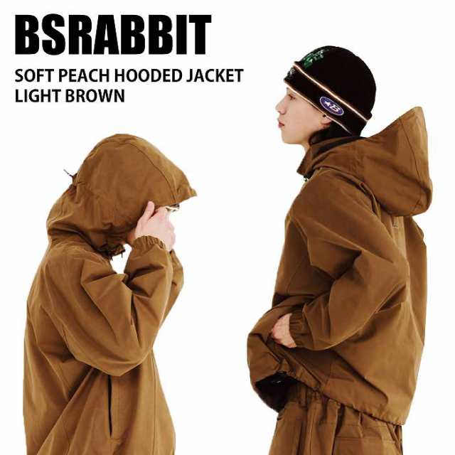 BSRABBIT ビエスラビット SOFT PEACH HOODED JACKET LIGHT BROWN 24-25 ウエア メンズ ジャケット スノーボード 韓国