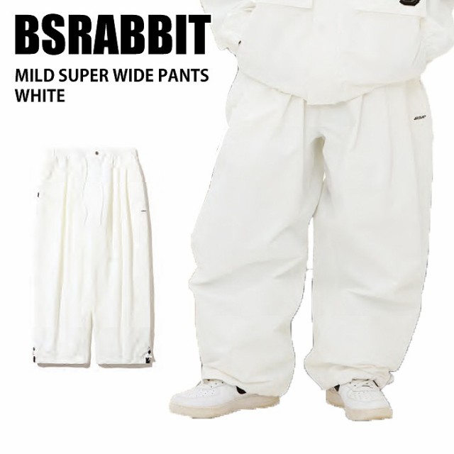 BSRABBIT ビエスラビット MILD SUPER WIDE PANTS WHITE 24-25 ウエア メンズ パンツ スノーボード 韓国