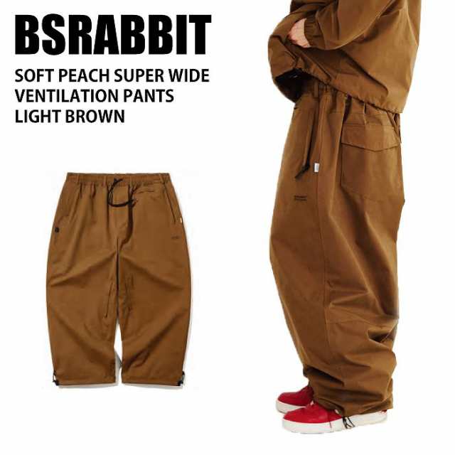 BSRABBIT ビエスラビット SOFT PEACH SUPER WIDE VENTILATION PANTS LIGHT BROWN 24-25 ウエア メンズ パンツ スノーボード 韓国