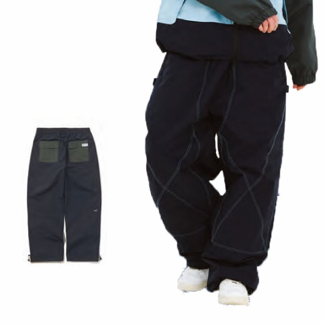 BSRABBIT ビエスラビット STITCH BOX WIDE TRACK PANTS DARK NAVY 24-25 ウエア メンズ パンツ スノーボード 韓国