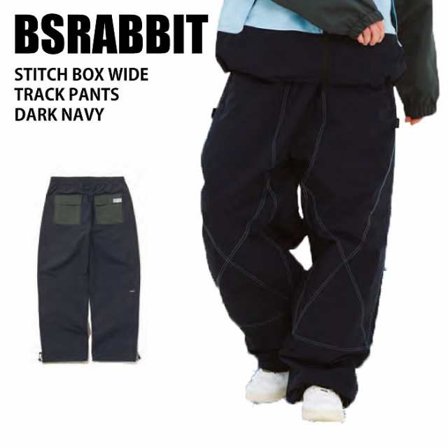 BSRABBIT ビエスラビット STITCH BOX WIDE TRACK PANTS DARK NAVY 24-25 ウエア メンズ パンツ スノーボード 韓国