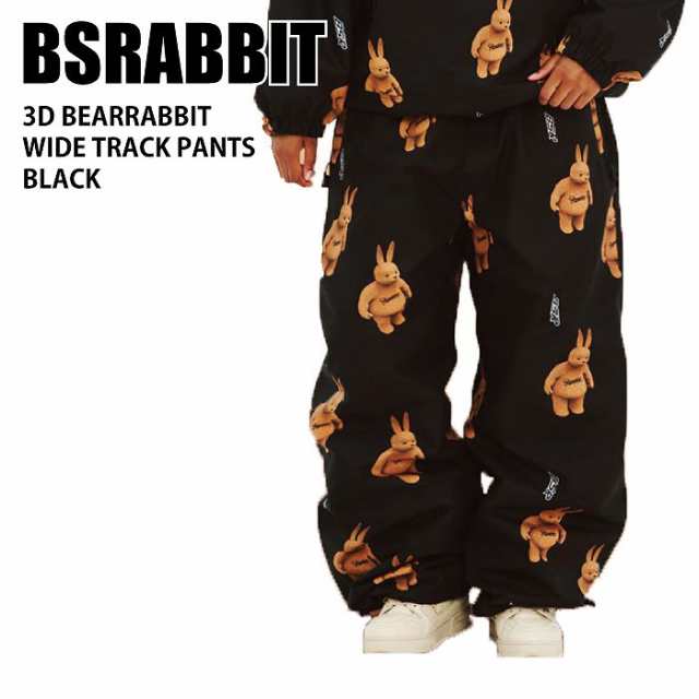 BSRABBIT ビエスラビット 3D BEARRABBIT WIDE TRACK PANTS BLACK 24-25 ウエア メンズ パンツ スノーボード 韓国