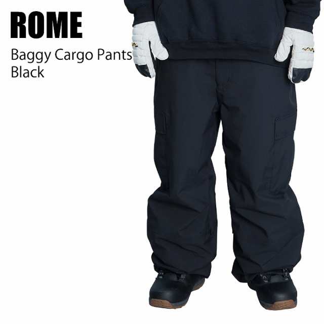 ROME ローム BAGGY CARGO PANTS STRETCH BLACK 24-25 ウエア メンズ パンツ スノーボード