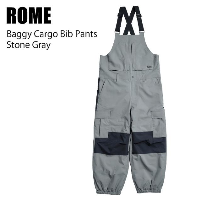服 ROME ローム BAGGY CARGO BIB PANTS STONE GRAY 24-25 ウエア メンズ