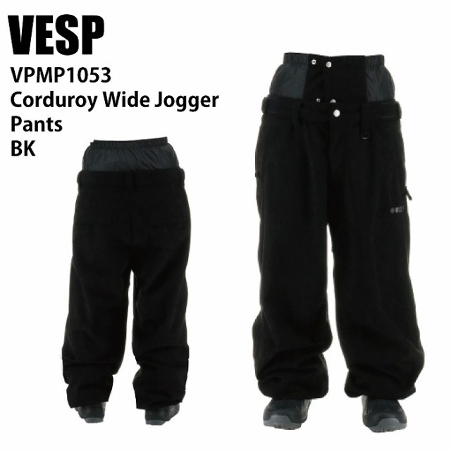 VESP べスプ VPMP1053 Corduroy Wide Jogger Pants BK 24-25 ウエア メンズ ユニセックス パンツ スノーボード