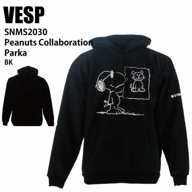 VESP べスプ SNMS2030 Peanuts Collaboration Parka BK 24-25 ウエア メンズ ユニセックス 耐水スウェット ライトウエア スノーボード