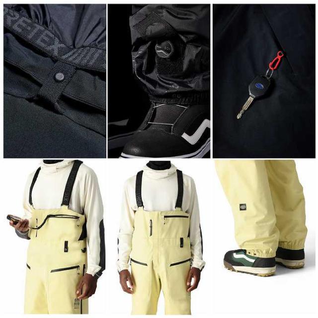 686 シックスエイトシックス M3WN217 GORE-TEX 3L ATV BIB DUSTY YELLOW 24-25 ウエア メンズ ビブ パンツ ゴア ロクハチ_3