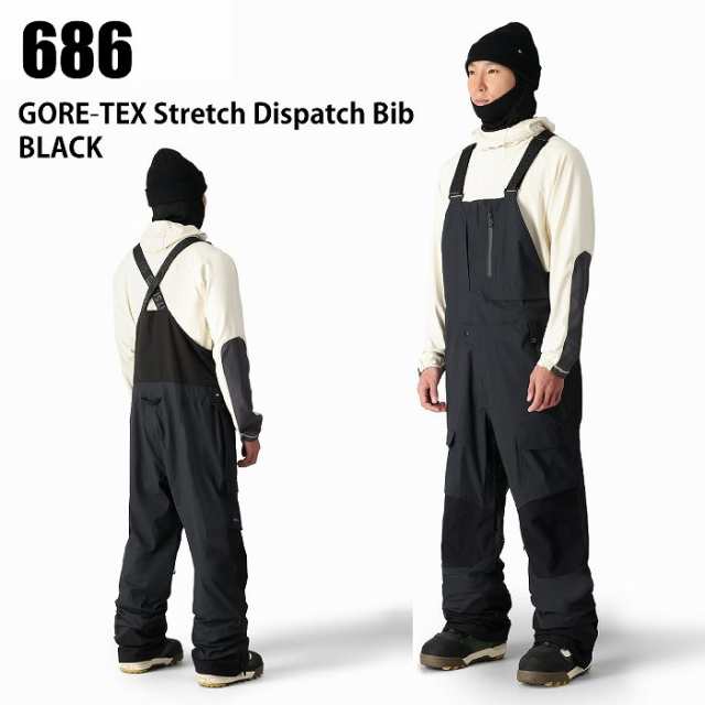 686 シックスエイトシックス M2W202 GORE-TEX STRETCH DISPATCH BIB BLACK 24-25 ウエア メンズ ビブ パンツ ゴア ロクハチ