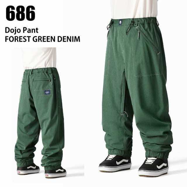 686 シックスエイトシックス M4WN225 DOJO PANT FOREST GREEN DENIM 24-25 ウエア メンズ パンツ ロクハチ