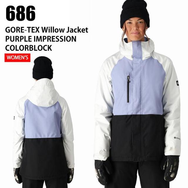 686 M2W302 GORE-TEX WILLOW INS JACKET PURPLE IMPRESSION COLORBLOCK 24-25 ウエア レディース ジャケット ロクハチ ゴア