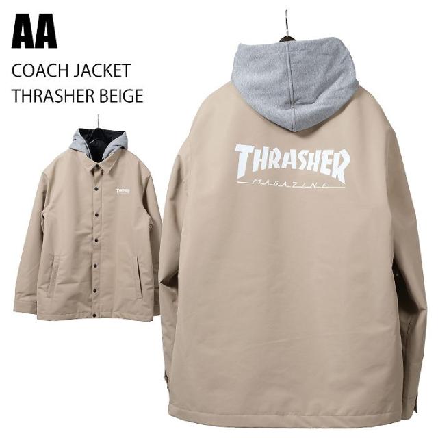 ゆか AA ダブルエー COACH JACKET THRASHER BEIGE 24-25 ウエア メンズ ユニ