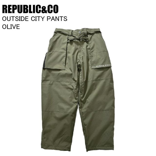 REPUBLIC&CO リパブリック OUTSIDE CITY PANTS アウトサイドシティパンツ OLIVE スノーボード ウェア パンツ リパブリックウェア