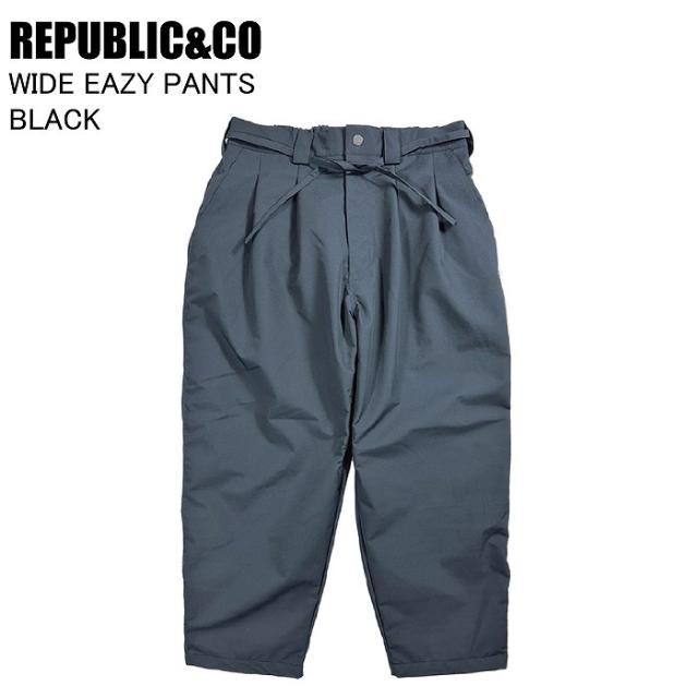REPUBLIC&CO リパブリック WIDE EAZY PANTS ワイドイージーパンツ BLACK スノーボード ウェア パンツ リパブリックウェア
