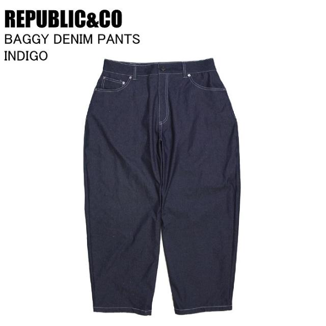 REPUBLIC&CO リパブリック BAGGY DENIM PANTS バギーデニムパンツ INDIGO スノーボード ウェア パンツ リパブリックウェア
