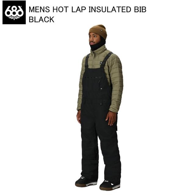 686 シックスエイトシックス M5WN251 HOT LAP INSULATED BIB BLACK スノーボードウェア 686ウェア ビブパンツ 25-26モデル