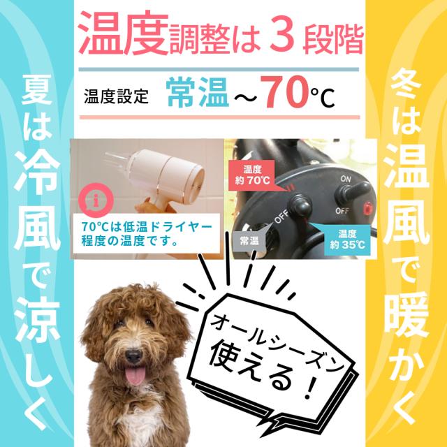 DogOne製 超強風 速乾 ペット用ドライヤー ブロワー 温風も出る 大風量 (ブラック) Quick Dry（クイックドライ）専用スタンド・下向き送風ノズルセット_10