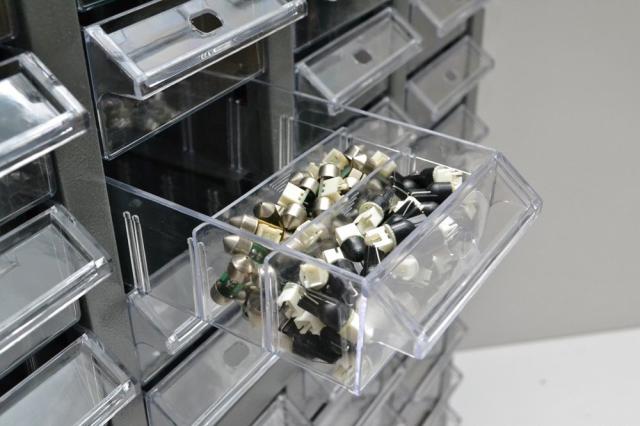 スチール製 パーツキャビネット 部品 収納 パーツケース ボルト棚 工具 4列-10段 引き出し：クリア S410-A_5