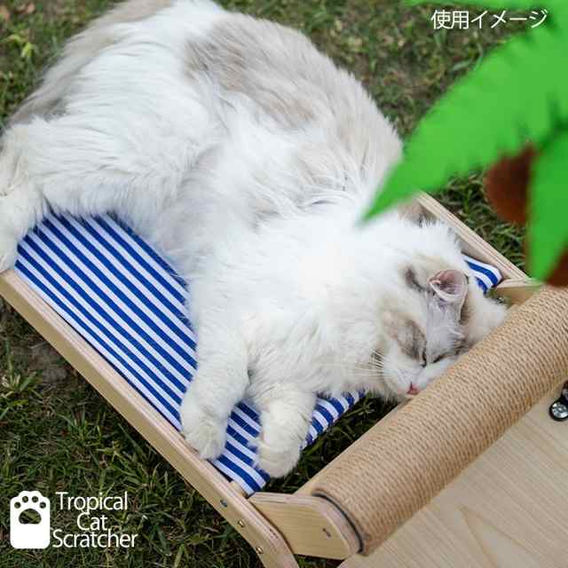 キャットタワー トロピカル ハンモックベッド 猫用ベッド 爪とぎ 南国 
