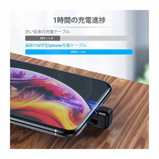 即納 ライトニングケーブル 充電ケーブル U型 U字 2m×1本 ブラック 急速充電 データ転送 iPhone/iPad/iPod 対応  Lightning ケーブルの通販はau PAY マーケット - SMART PLAZA au PAY マーケット店