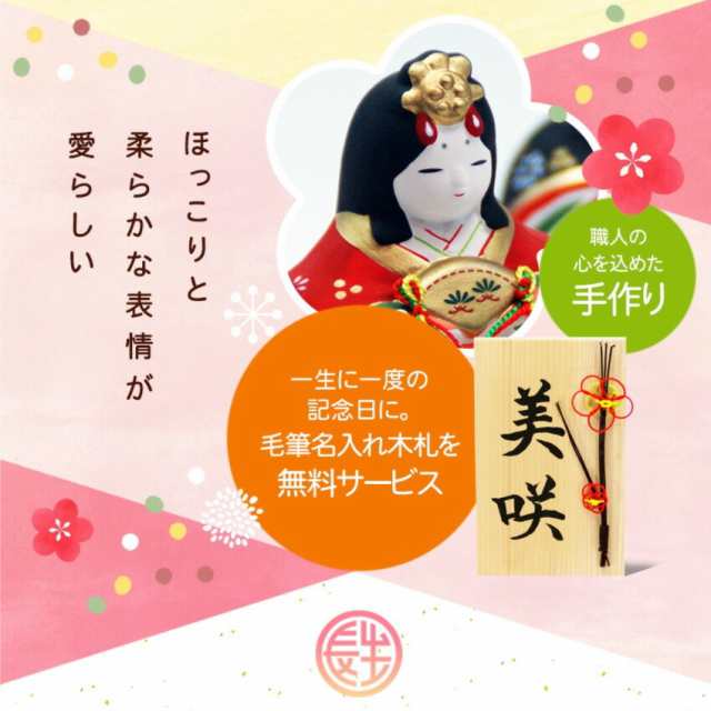雛人形 ひな人形 収納飾り おひなさま コンパクト かわいい おしゃれ 手書き名入れ特典 当店オリジナル木製収納飾り台 華みやび5人揃い 送料無料 ひな祭り ひなまつり 段飾り 陶器製 小さい 人気 ミニチュア ミニ お雛様 .雛人形.の通販は