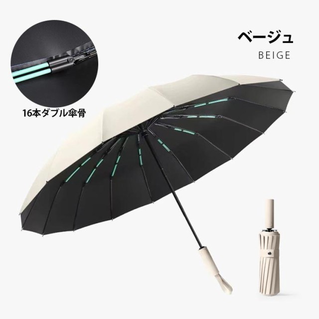 折りたたみ傘　軽量　晴雨兼用　自動開閉　日傘　男女兼用　ブラック