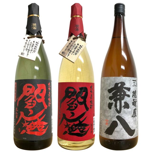 大分麦焼酎 3本セット 25° 1800ml（赤閻魔・黒閻魔・兼八）