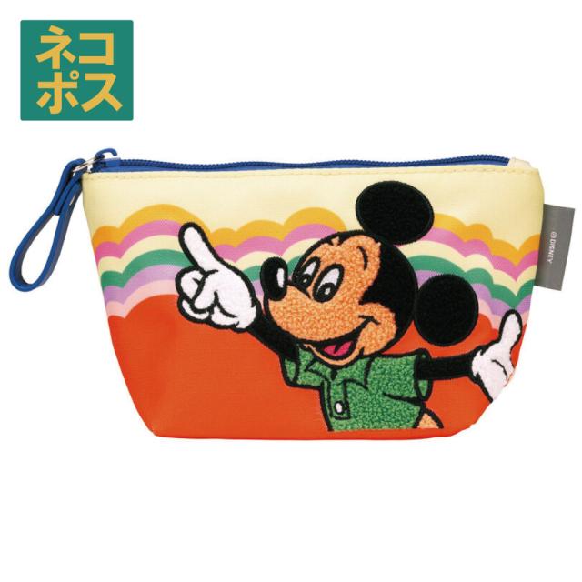 フラット ポーチ お出かけ 小物入れ キャラクター マチあり ZFP1 スケーター ディズニー レトロ ミッキーマウス ミッキー 男の子 女の子 Disney【 かわいい おしゃれ】