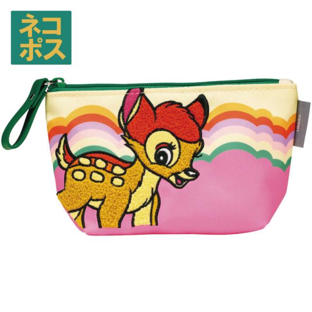 フラット ポーチ お出かけ 小物入れ キャラクター マチあり ZFP1 スケーター ディズニー disney Disney レトロ バンビ bambi Bambi 女の子 女性【かわいい おしゃれ】