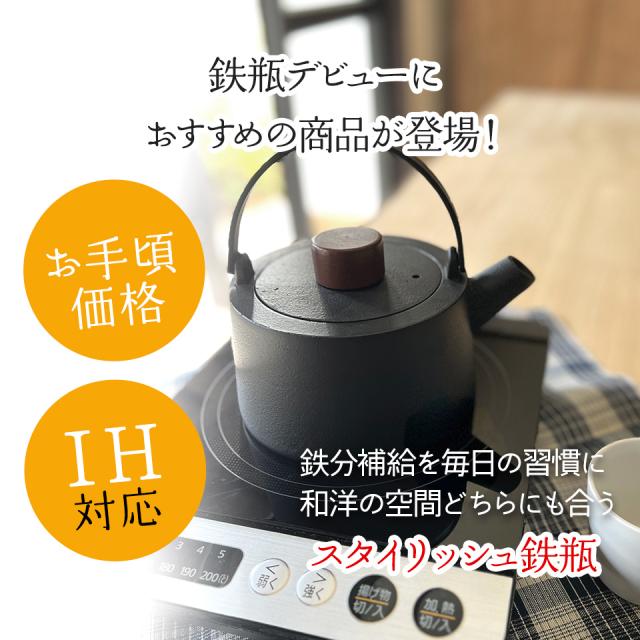 スケーター 鉄瓶 1L 直火 IH対応 ガス火対応 鉄分補給 ITP2 鉄製