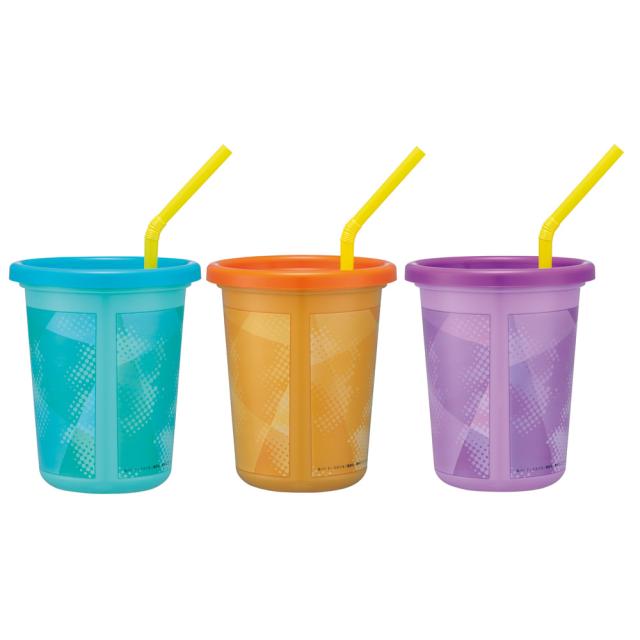 ストロー付きタンブラー 3個セット プラスチック 蓋付きコップ ふた