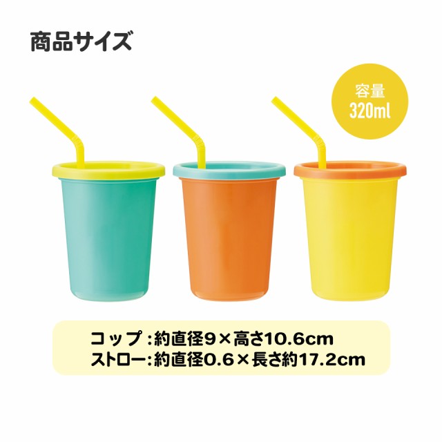 【超安い】 ストロー付きタンブラー 蓋付きコップ プラスチック 3個セット バーベキュー・調理用品