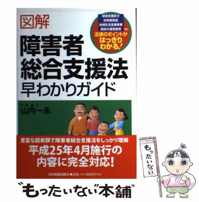 [単行本]【メール便送料無料】の通販はau　もったいない本舗　図解　マーケット　マーケット－通販サイト　日本実業出版社　中古】　一永　山内　障害者総合支援法早わかりガイド　PAY　PAY　au