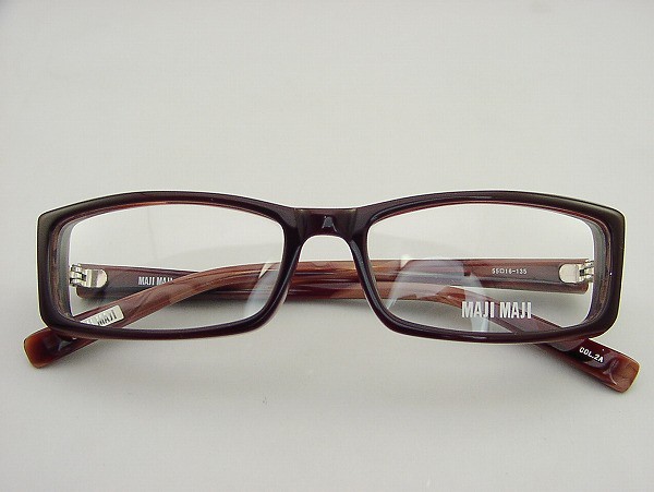 【レンズセット】1.56レンズ込 [MAJI MAJI] マジマジ  MM1-121-2 新品 ブラウン  マーブル お買得   快適 UVカット めがね スクエア 正規の通販は