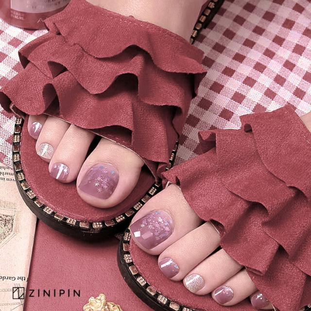 貼るだけ 簡単 ネイルシール フット用 花 小花ラメローズピンク 夏 フットネイル ジェルネイルシール ペディキュア シール ピンク シの通販はau Pay マーケット Zinipin Japan Au Pay マーケット店
