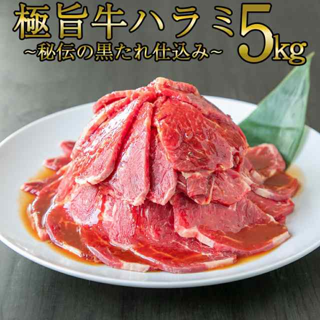 牛ハラミ [ 極旨牛ハラミ 秘伝の黒たれ仕込み 5kg ] 焼肉 牛肉 サガリ ハラミ ハラミ丼 ステーキ ギフト プレゼント 切り落とし スライス