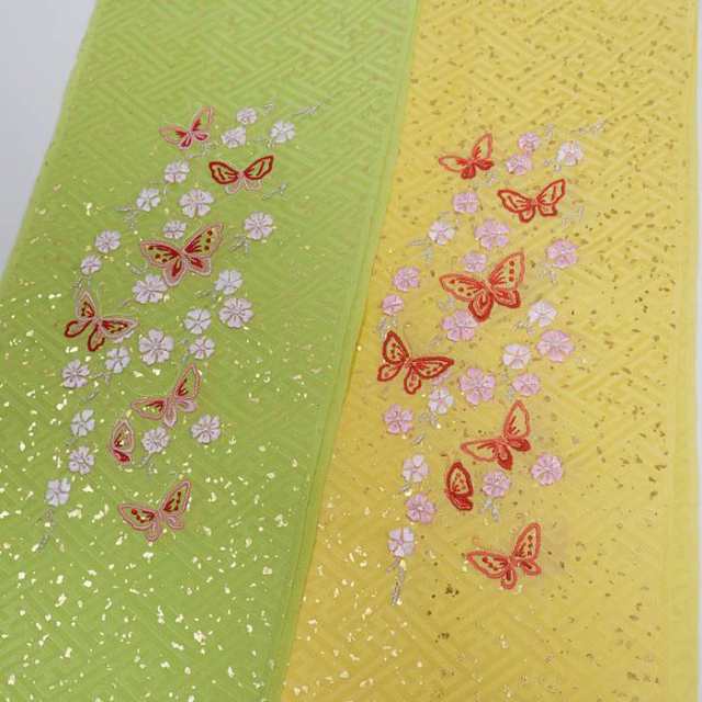市場 半衿 お宮参り 七歳 祝着 お子様 3歳半衿 刺繍 7歳半衿 女子 三歳 正絹半衿