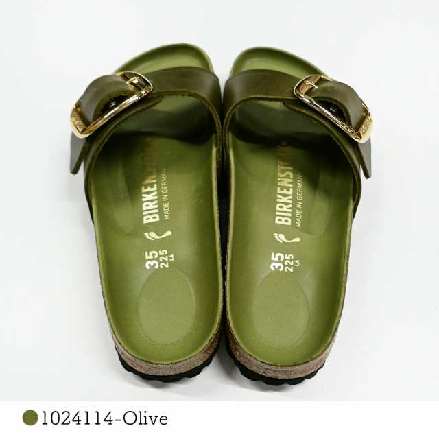 サンダル レディース ビルケンシュトック ナロー マドリッド ビッグバックル レザー BIRKENSTOCK Madrid Big Buckle  LEOI Olive HEX 22.5