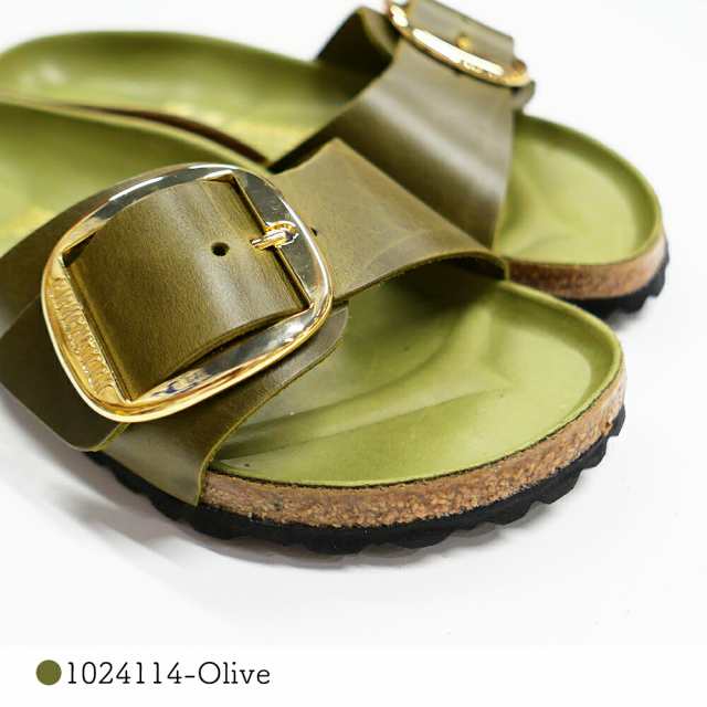 サンダル レディース ビルケンシュトック ナロー マドリッド ビッグバックル レザー BIRKENSTOCK Madrid Big Buckle  LEOI Olive HEX 22.5