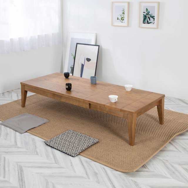 ローテーブル 伸縮 センターテーブル 伸長式 長方形 木製 幅 130 180