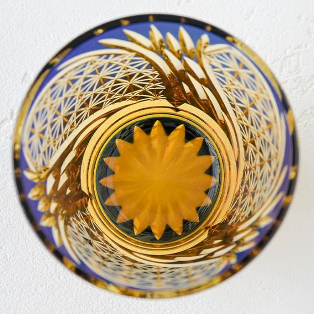 八千代切子 六角菊繋ぎ オンザロック ( 瑠璃 )  LSA19753SULM-C723 切子 切子グラス ロックグラス クリスタル おしゃれ 琥珀 紫 硝子 ウイスキーグラス 日本製 高級 切子硝子 色被せ 焼酎グラス 酒器 ギフト 2026 父の日 グラス 退職祝 プレゼント 男性 内祝 長寿 贈答品_6