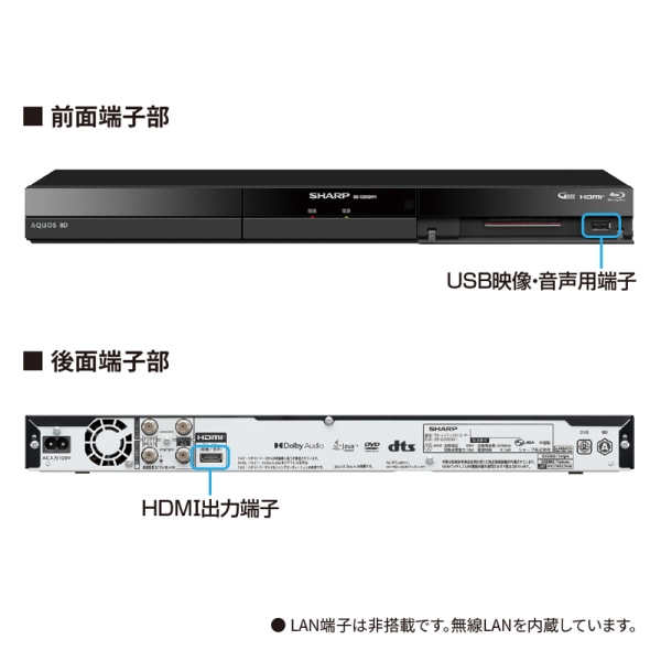 SHARP シャープ AQUOS ブルーレイレコーダー［2TB HDD /2番組同時録画］ 2B-C20GW1[ラッピング可] R-LOGI