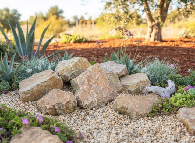 庭石 割栗石 庭 石 イエローブラウン 20kg 約100〜180mm ロック