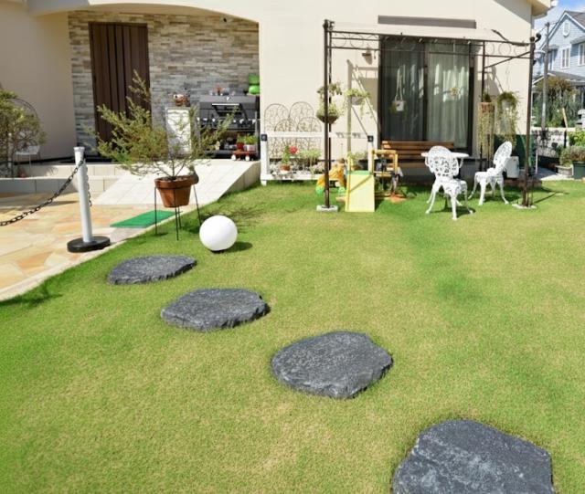 敷石 飛び石 黒 ステップストーン 置くだけ 自然石風 アンティコ