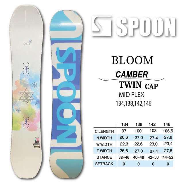スノーボード スノボー 板 SPOON BLOOM 2024 モデル レディス キャンバーの通販は
