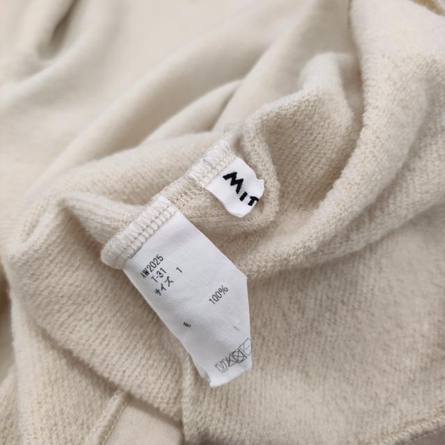MITTAN スーパー120’s ウール裏毛カーディガン 定価30800円 T-31 白茶 サイズ1 25AW ベージュ レディース ミタン/ミッタン【中古】6-0219T♪_2