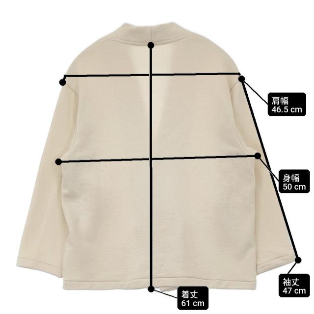 MITTAN スーパー120’s ウール裏毛カーディガン 定価30800円 T-31 白茶 サイズ1 25AW ベージュ レディース ミタン/ミッタン【中古】6-0219T♪_4