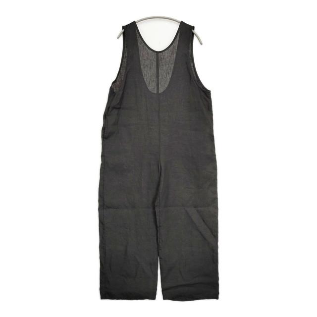 fog linen work エステルジャンプスーツ リネン サロペット ブラック レディース フォグリネンワーク【中古】6-0519M♪