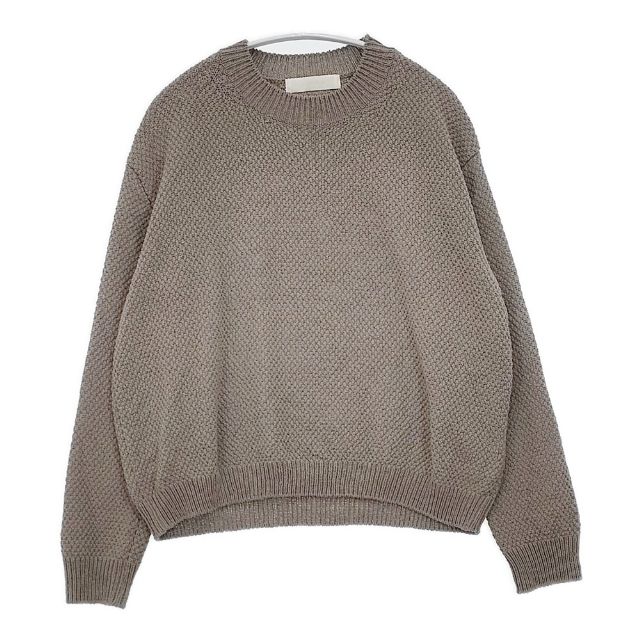 evam eva moss stitch pullover E251K005 コットンリネンナイロン セーター ニット 25SS グレー レディース エヴァムエヴァ【中古】6-0419M∞