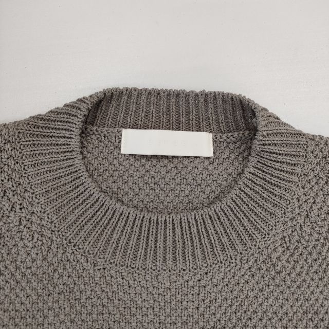 evam eva moss stitch pullover E251K005 コットンリネンナイロン セーター ニット 25SS グレー レディース エヴァムエヴァ【中古】6-0419M∞_2