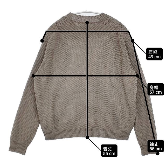 evam eva moss stitch pullover E251K005 コットンリネンナイロン セーター ニット 25SS グレー レディース エヴァムエヴァ【中古】6-0419M∞_4